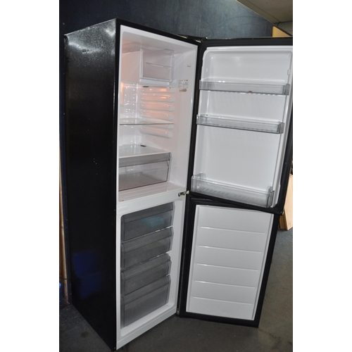 1054 - A DAEWOO DFF470SB FRIDGE FREEZER width 55cm depth 61cm height 180cm (PAT pass and working at 5 and -... 