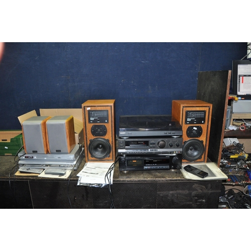 1055 - A COLLECTION OF TECHNICS, DENON, SONY AND BOWERS AND WILKINS COMPONENT HI FI EQUIPMENT  comprising o... 