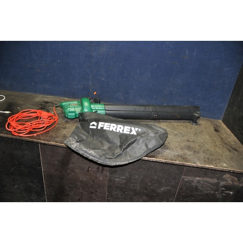 1086 - A FERREX GARDEN VAC/BLOWER WITH COLLECTION BAG (holes in bag) (PAT pass and working)