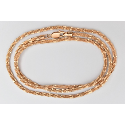 48 - A 9CT GOLD CHAIN NECKLACE, a fancy link chain, fitted with a lobster clasp, approximate length 510mm... 