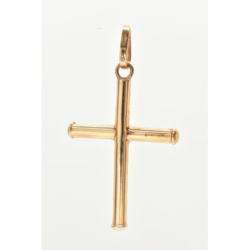 53 - A 9CT GOLD CROSS PENDANT, a bi colour cross pendant, approximate length including bail 47mm, hallmar... 