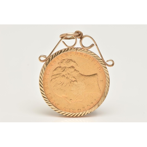 57 - A MOUNTED FULL SOVEREIGN PENDANT,  an 1886 full sovereign depicting George and the Dragon, set in a ... 