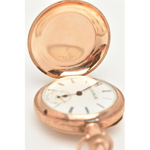 131 - A GOLD PLATED 'ELGIN' FULL HUNTER POCKET WATCH, manual wind, round white dial signed 'Elgin Natl Wat... 