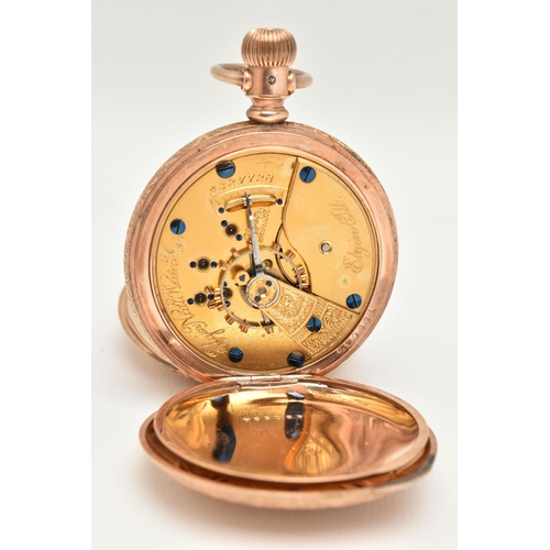 131 - A GOLD PLATED 'ELGIN' FULL HUNTER POCKET WATCH, manual wind, round white dial signed 'Elgin Natl Wat... 