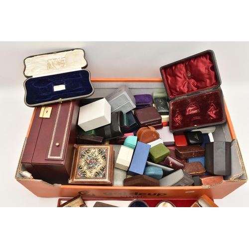 171 - A LARGE ASSORTMENT OF BOXES, antique and vintage jewellery and silverware boxes, to include boxes de... 