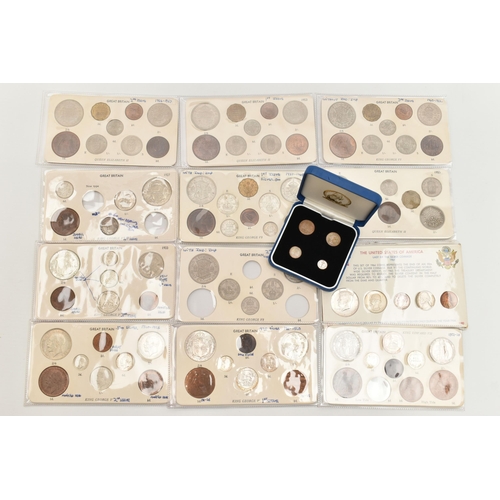 202 - A PARCEL OF UK COINAGE, to include a boxed 1955 Maundy coin set, complete and Incomplete set of coin... 