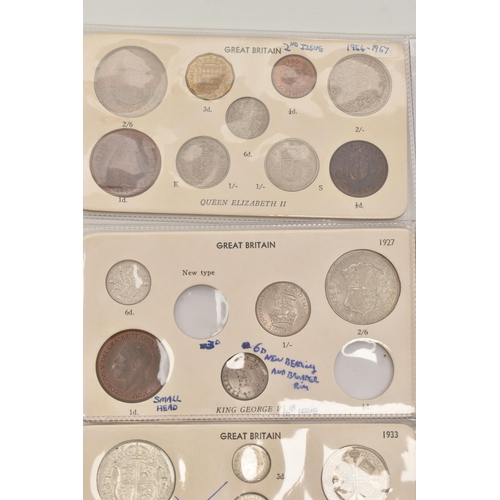 202 - A PARCEL OF UK COINAGE, to include a boxed 1955 Maundy coin set, complete and Incomplete set of coin... 