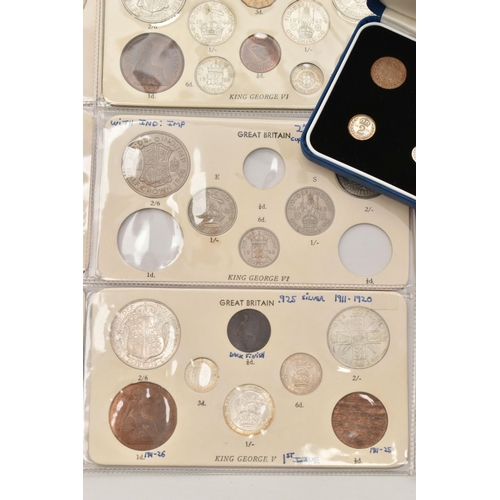 202 - A PARCEL OF UK COINAGE, to include a boxed 1955 Maundy coin set, complete and Incomplete set of coin... 