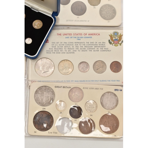 202 - A PARCEL OF UK COINAGE, to include a boxed 1955 Maundy coin set, complete and Incomplete set of coin... 