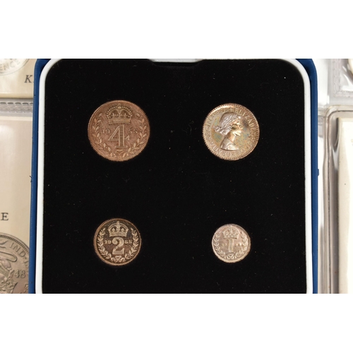 202 - A PARCEL OF UK COINAGE, to include a boxed 1955 Maundy coin set, complete and Incomplete set of coin... 