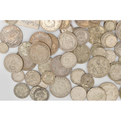 204 - A PARCEL OF ALMOST A KILO OF .500 UK SILVER COINS, to include Crowns, Halfcrowns to 3d coins with go... 