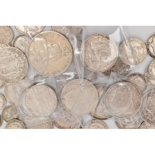 205 - A PARCEL OF APPROXIMATELY 630 GRAMS OF .925 SILVER UK COINS, including high grades Crown, Halfcrowns... 