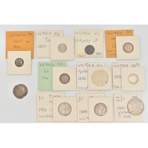 208 - A PARCEL OF MOSTLY QUEEN VICTORIA COINAGE, to include a Victoria 1890 Prooflike Shilling coin, 1890 ... 