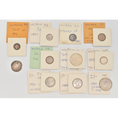 208 - A PARCEL OF MOSTLY QUEEN VICTORIA COINAGE, to include a Victoria 1890 Prooflike Shilling coin, 1890 ... 