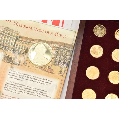 211 - A COLLECTION OF 69 SILVER GILT MEDALS PORTRAYING MOARCHS OFFA- ELIZABETH II, housed in a two drawer ... 