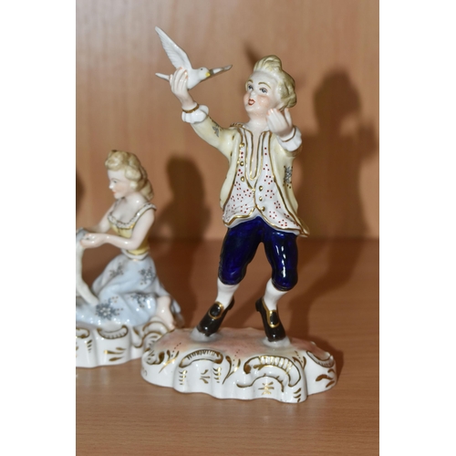 306 - FOUR ROYAL CROWN DERBY FIGURES designed by Edward Drew comprising a Shepherd height 11cm, a Shepherd... 