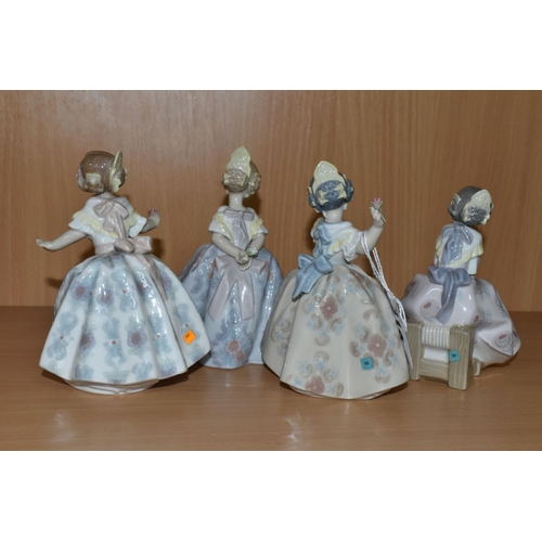 314 - A GROUP OF FOUR SPANISH LLADRO FIGURES comprising Lolita model 5372, Carmencita model 5373, Valencia... 