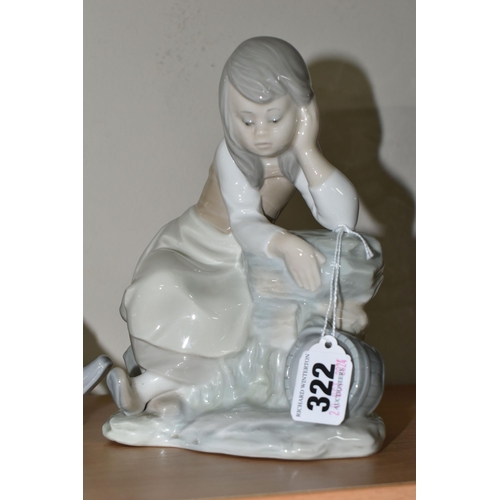 322 - A LARGE LLADRO PORCELAIN FIGURE OF 'GIRL WITH GOAT' 1004756, designed by Fulgencio Garcia 1971-1978,... 