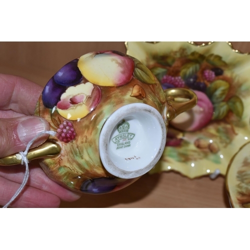 326 - A GROUP OF AYNSLEY 'ORCHARD GOLD'  PATTERN GIFTWARE, D1013, comprising a small tazza, diameter 13cm,... 