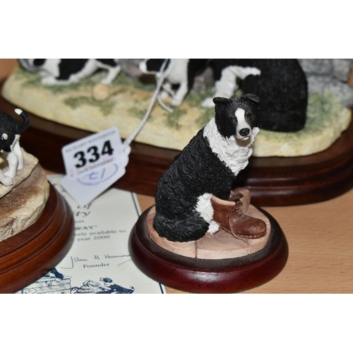 334 - FOUR LIMITED EDITION BORDER FINE ARTS SOCIETY FIGURINES, comprising 'Out of Harm's Way', 'Mother's P... 