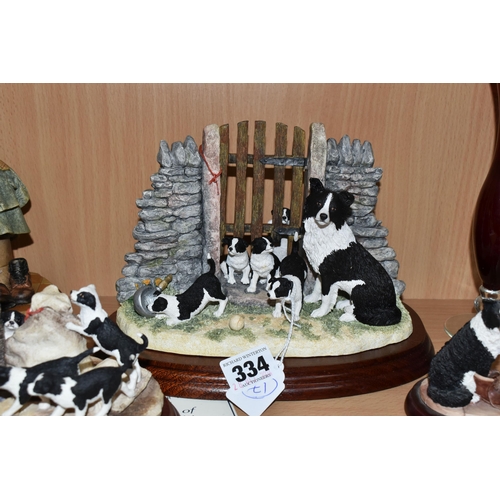 334 - FOUR LIMITED EDITION BORDER FINE ARTS SOCIETY FIGURINES, comprising 'Out of Harm's Way', 'Mother's P... 