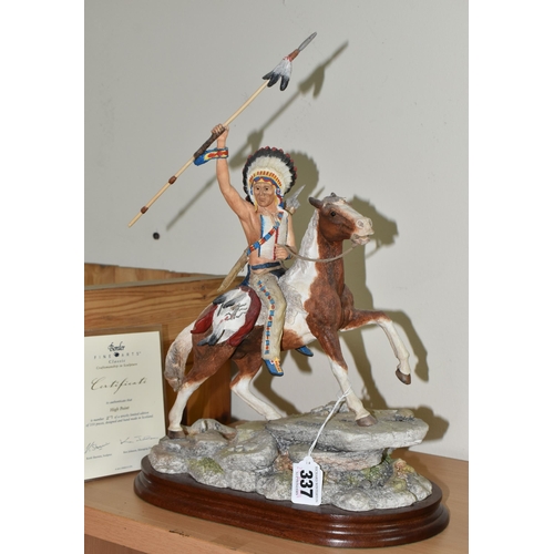 337 - A LIMITED EDITION BORDER FINE ARTS 'HIGH POINT' FIGURE, B1296, depicting a Native American warrior o... 