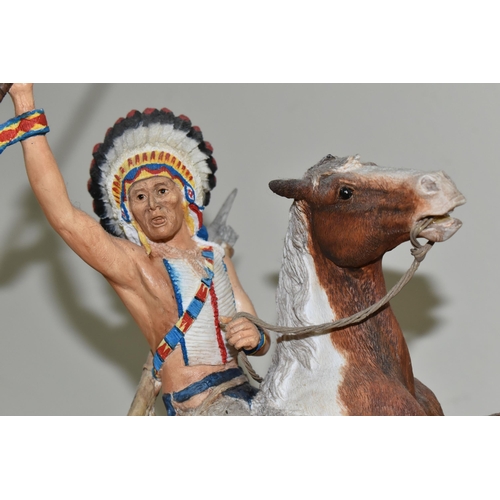 337 - A LIMITED EDITION BORDER FINE ARTS 'HIGH POINT' FIGURE, B1296, depicting a Native American warrior o... 