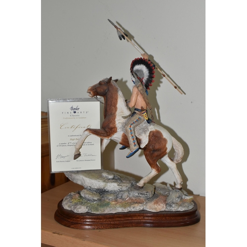 337 - A LIMITED EDITION BORDER FINE ARTS 'HIGH POINT' FIGURE, B1296, depicting a Native American warrior o... 