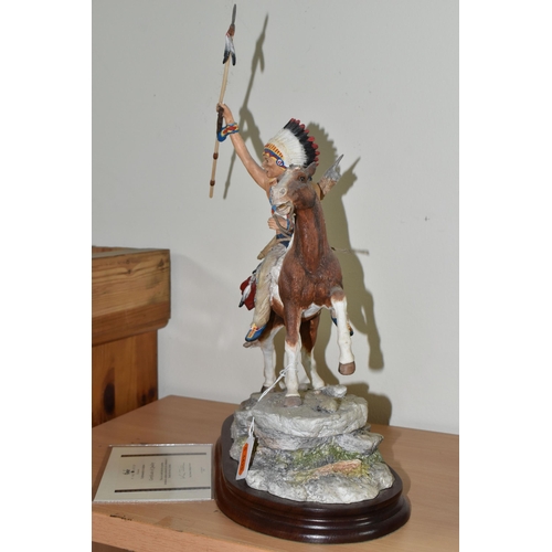 337 - A LIMITED EDITION BORDER FINE ARTS 'HIGH POINT' FIGURE, B1296, depicting a Native American warrior o... 