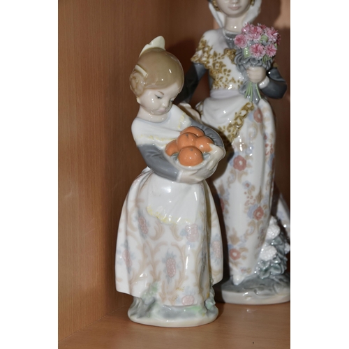 341 - FOUR LLADRO FIGURES OF SPANISH GIRLS SCULPTED BY JUAN HUERTA, comprising 'Miss Valencia', no 1422, i... 