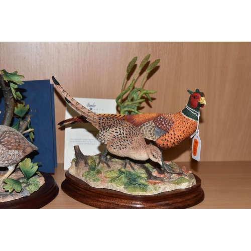 347 - THREE BORDER FINE ARTS GAMEBIRDS SCULPTURES, comprising 'Stepping Out' B1019, depicting a pair of ph... 