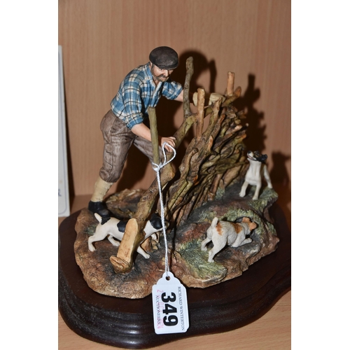 349 - THREE BORDER FINE ARTS SCULPTURES, comprising limited edition 'Hedge Laying', depicting a man laying... 