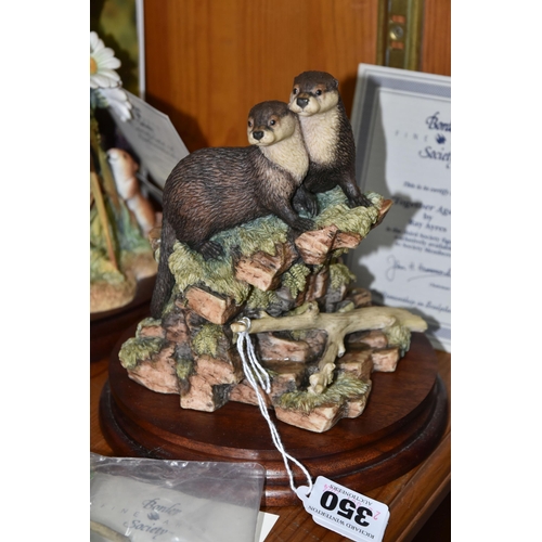 350 - THREE BORDER FINE ARTS SCULPTURES, comprising 'Together Again' SOC3, depicting a pair of otters, the... 