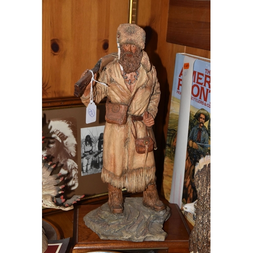 353 - A COLLECTION OF ITEMS RELATING TO AMERICAN HISTORY, comprising a Franklin Mint 'Cheyenne Chief' porc... 