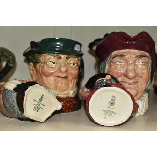 355 - A COLLECTION OF CHARACTER JUGS, twelve jugs comprising Royal Doulton Aramis D6441 (second quality), ... 