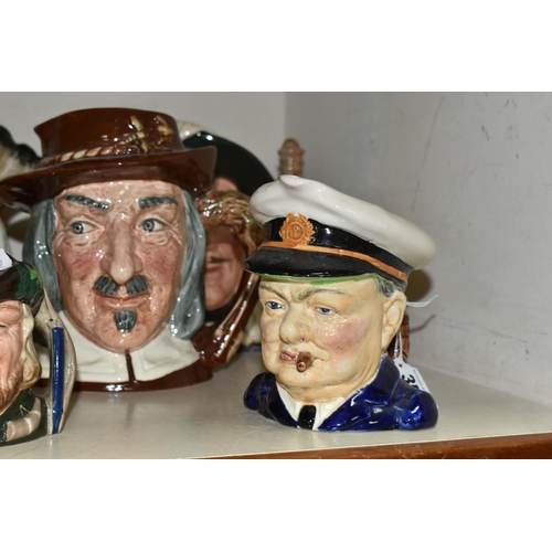 355 - A COLLECTION OF CHARACTER JUGS, twelve jugs comprising Royal Doulton Aramis D6441 (second quality), ... 