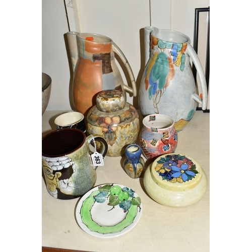 363 - A GROUP OF CERAMICS, comprising a Chelsea Pottery 'The Barrister' mug, a Mary A Ramsay for Strathyre... 