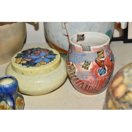 363 - A GROUP OF CERAMICS, comprising a Chelsea Pottery 'The Barrister' mug, a Mary A Ramsay for Strathyre... 