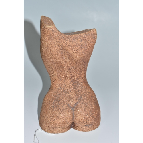 366 - GRAHAM PETER GLYNN: A STONEWARE SCULPTURE OF A FEMALE NUDE, impressed marks and partial label to bas... 