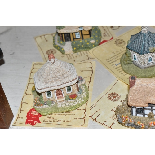 369 - A GROUP OF LILLIPUT LANE SCULPTURES, comprising Buttercup Cottage, Moreton Manor, William Shakespear... 