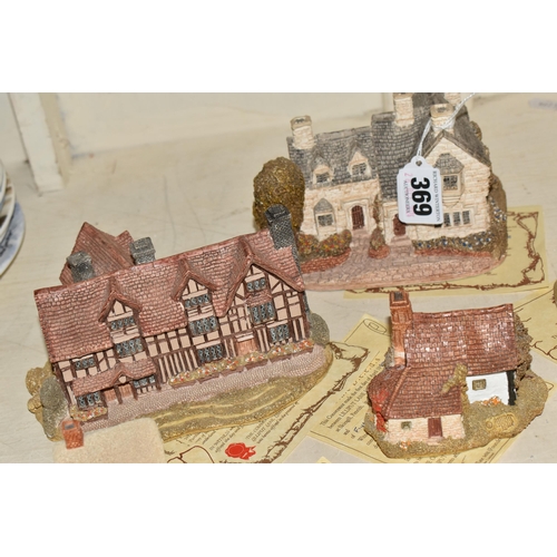 369 - A GROUP OF LILLIPUT LANE SCULPTURES, comprising Buttercup Cottage, Moreton Manor, William Shakespear... 