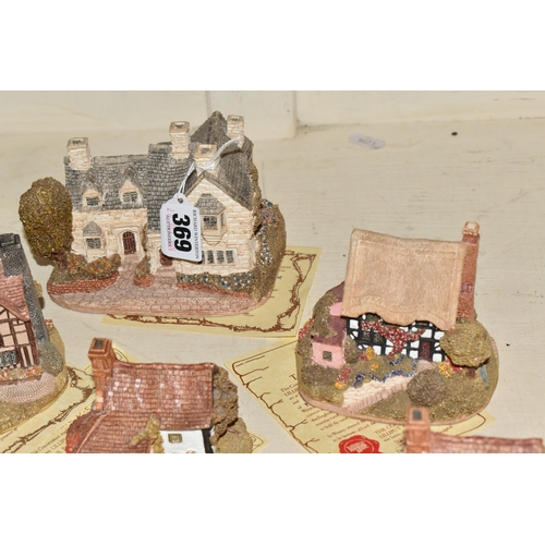 369 - A GROUP OF LILLIPUT LANE SCULPTURES, comprising Buttercup Cottage, Moreton Manor, William Shakespear... 