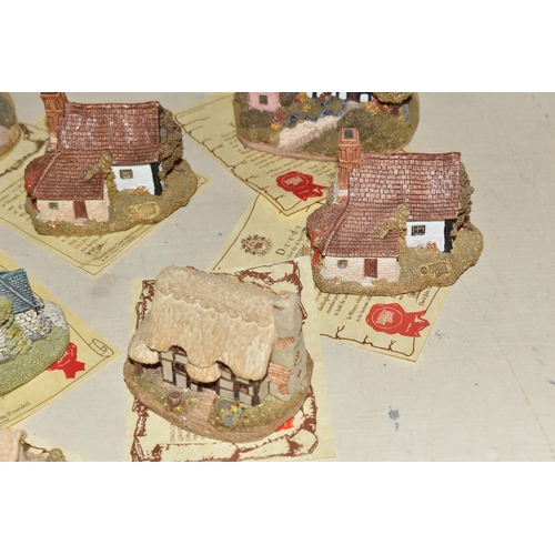 369 - A GROUP OF LILLIPUT LANE SCULPTURES, comprising Buttercup Cottage, Moreton Manor, William Shakespear... 