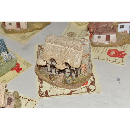 369 - A GROUP OF LILLIPUT LANE SCULPTURES, comprising Buttercup Cottage, Moreton Manor, William Shakespear... 