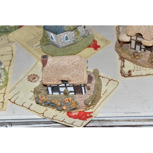 369 - A GROUP OF LILLIPUT LANE SCULPTURES, comprising Buttercup Cottage, Moreton Manor, William Shakespear... 