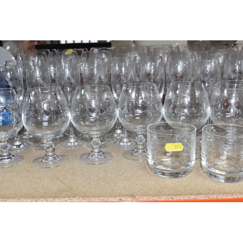 373 - A VICTORIA COLLECTION GLASS SUITE comprising a large quantity of etched patterned glasses to include... 