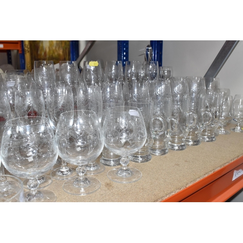 373 - A VICTORIA COLLECTION GLASS SUITE comprising a large quantity of etched patterned glasses to include... 