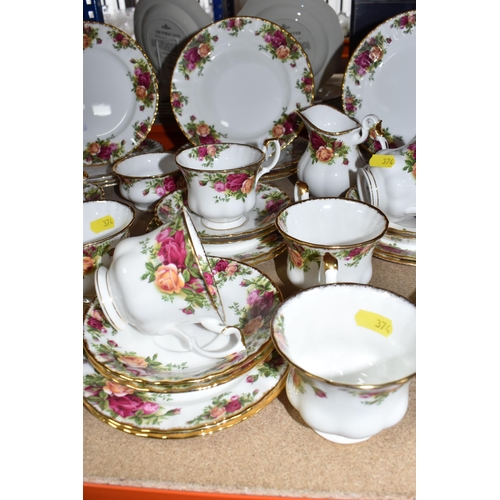 374 - A GROUP OF ROYAL ALBERT OLD COUNTRY ROSES TEAWARES comprising twelve tea cups, twelve saucers, twelv... 