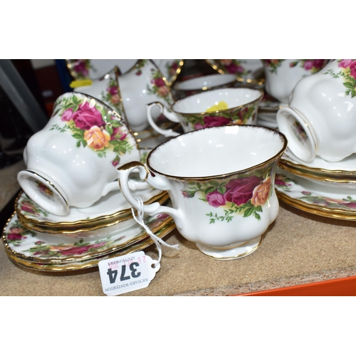 374 - A GROUP OF ROYAL ALBERT OLD COUNTRY ROSES TEAWARES comprising twelve tea cups, twelve saucers, twelv... 