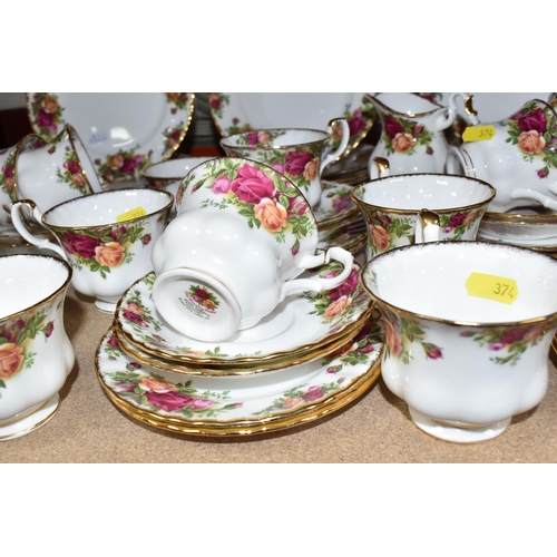 374 - A GROUP OF ROYAL ALBERT OLD COUNTRY ROSES TEAWARES comprising twelve tea cups, twelve saucers, twelv... 